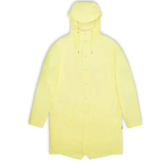 RAINS Hooded Rain Long Jacket Men's XL / Women's XXL Yellow Waterproof Pockets
